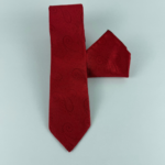 Red tie with pocket square