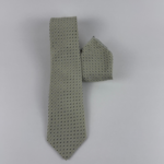 Sage green tie with pocket square